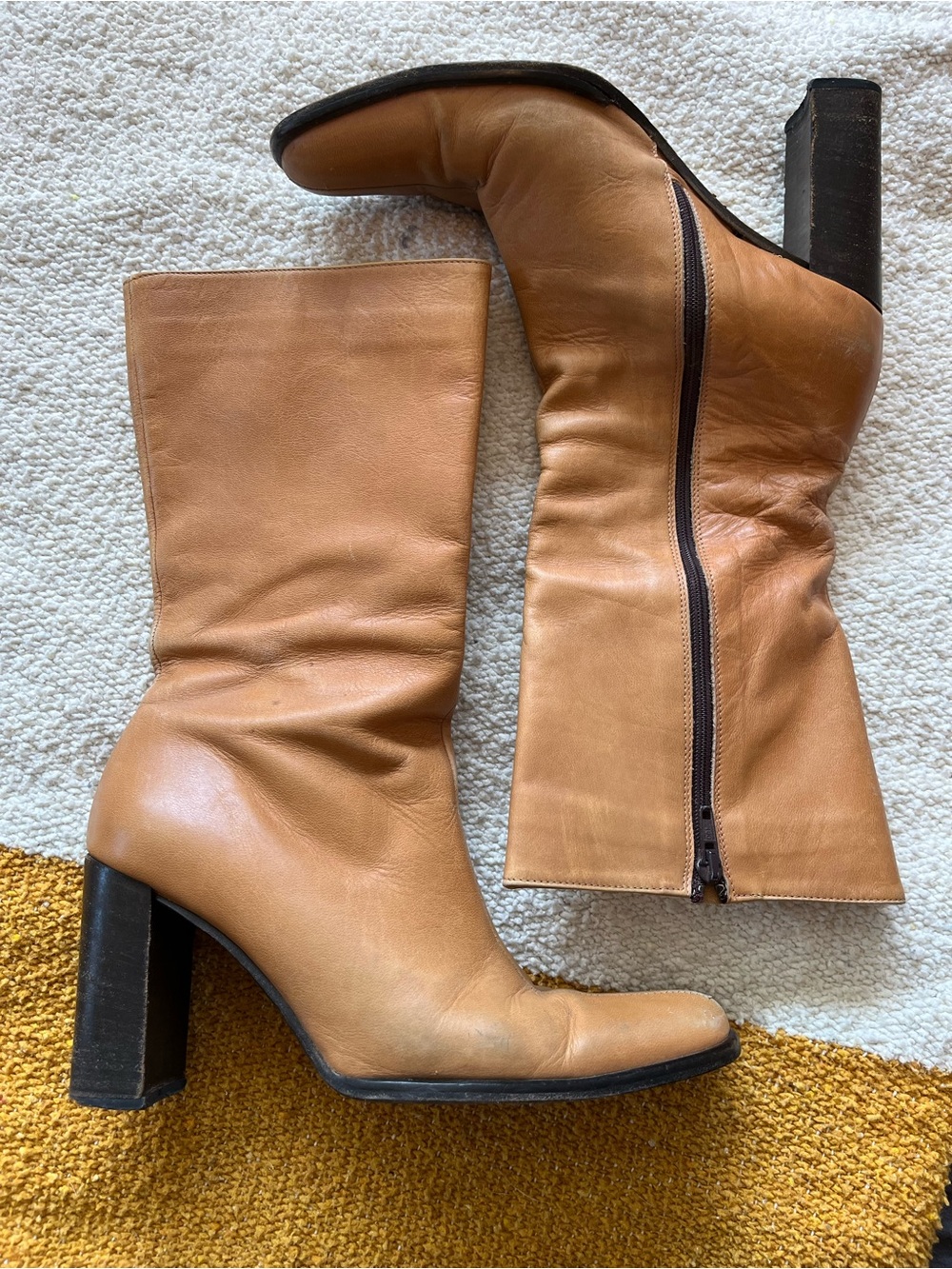 Classic JCrew Tan Leather Mid-Calf Women's Boots